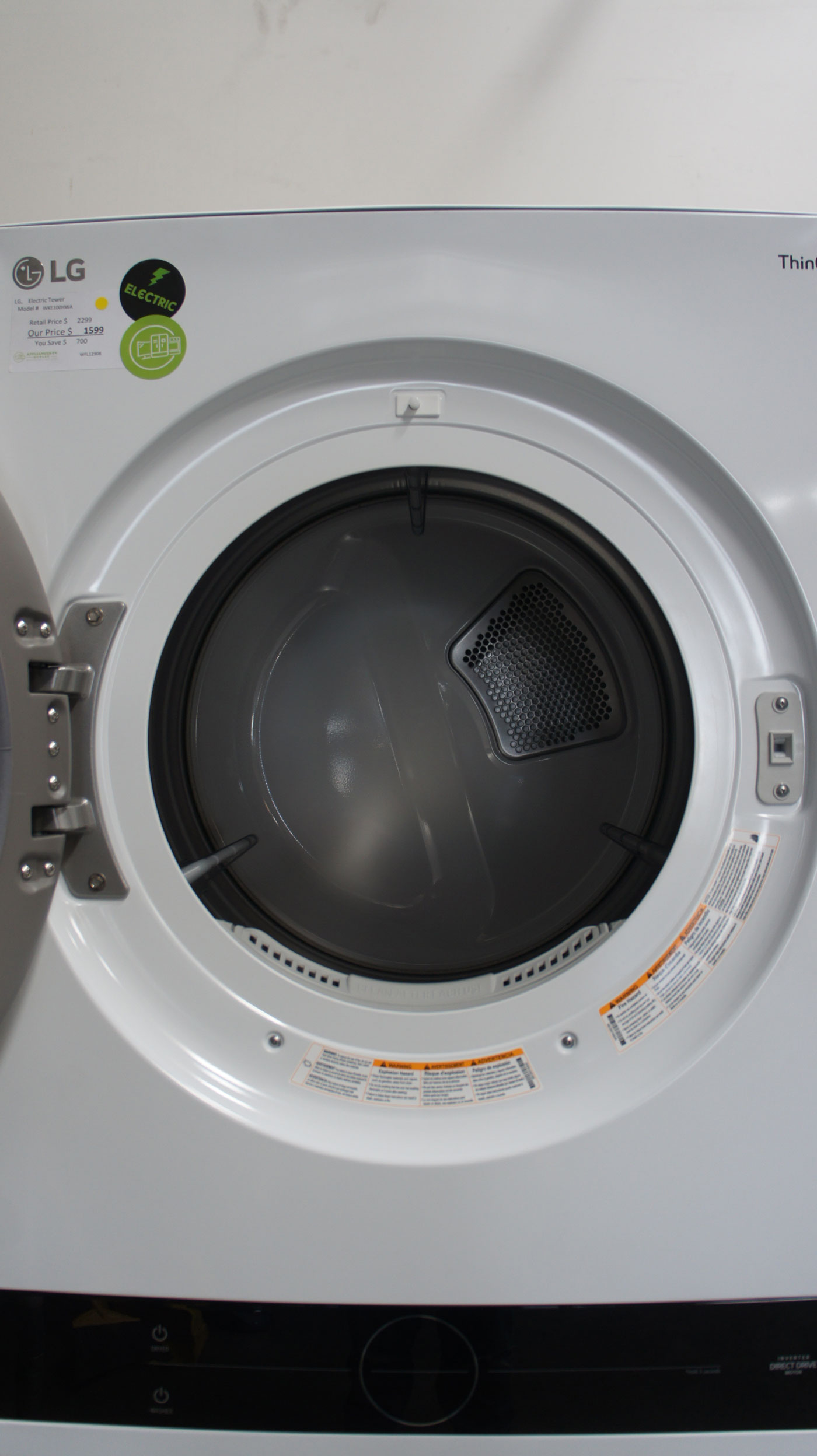 27" LG WKE100HWA 11.9 Cu. Ft. Smart Electric Laundry Center - Image 3