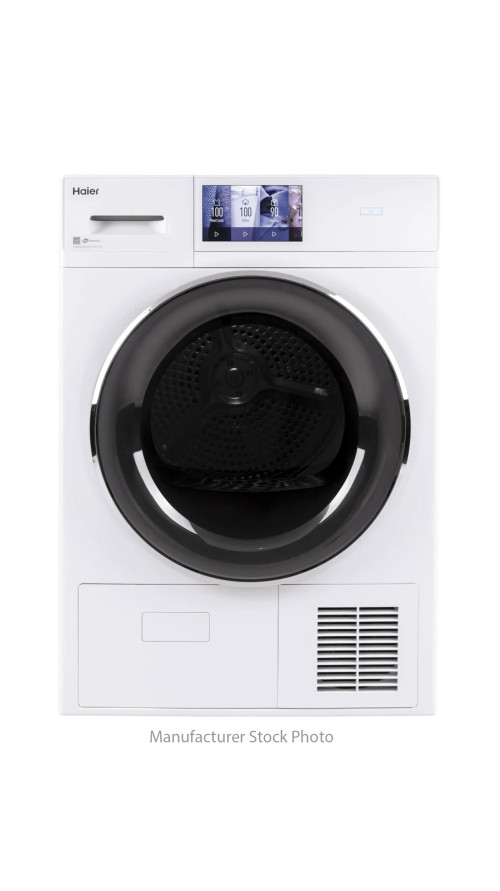 24" Haier QFT15ESSNWW 4.1 cu. ft. Front Load Smart Electric Dryer