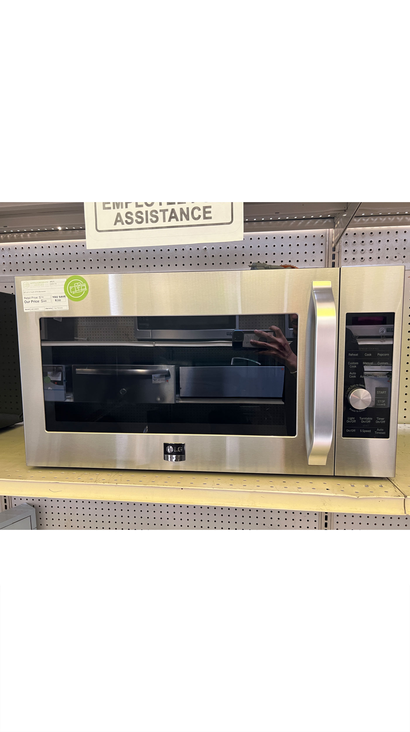 30" LG LSMC3086SS 1.7 cu.ft. Over The Range Microwave Oven - Image 2