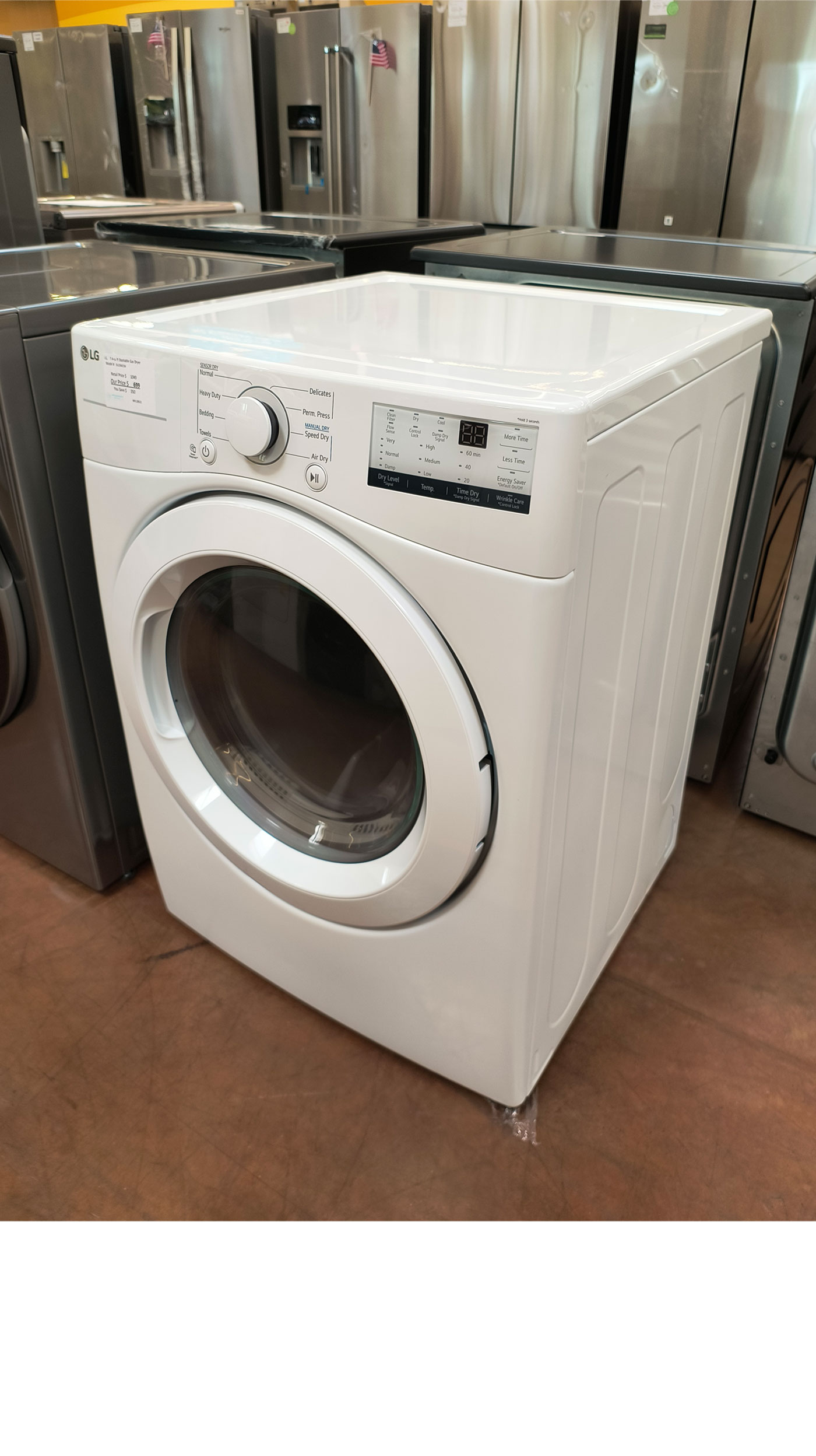 27" LG DLG3401W 7.4 cu.ft. Front Load Gas Dryer - Image 8