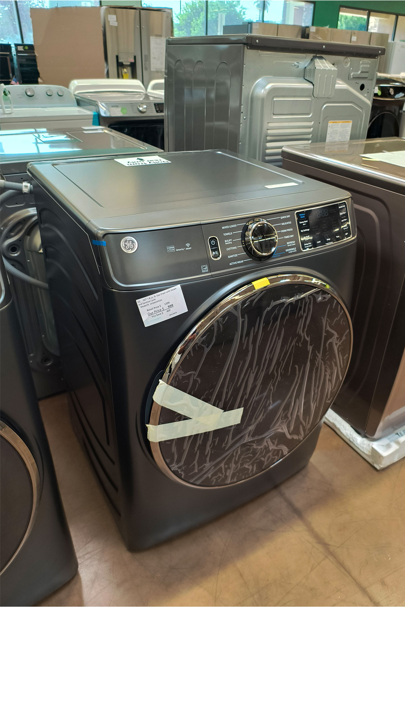 28" GE GFD65GSPVDS 7.8 cu.ft. Smart Gas Dryer - Image 6