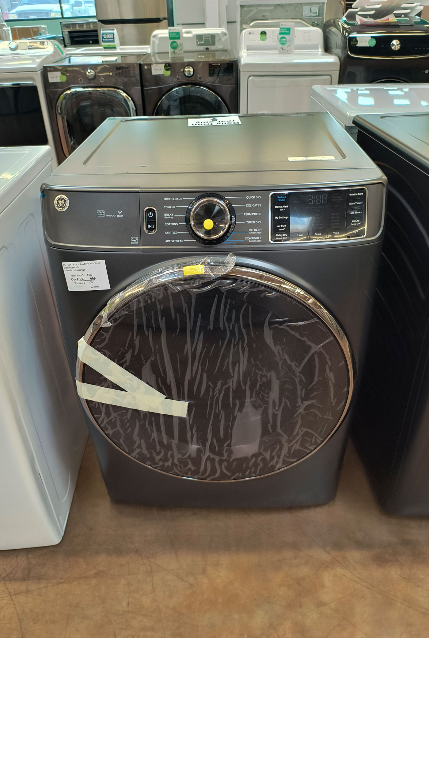 28" GE GFD65GSPVDS 7.8 cu.ft. Smart Gas Dryer - Image 4