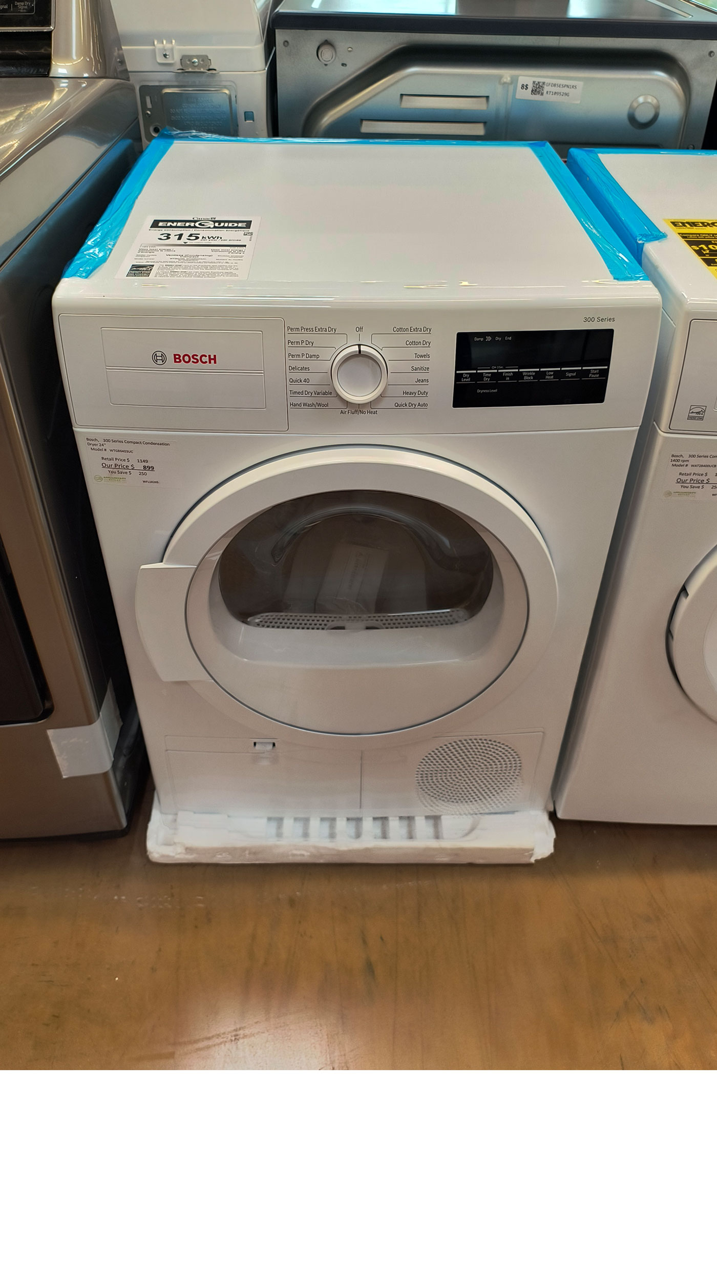 24" Bosch WTG86403UC Ventless Electric Dryer - Image 3