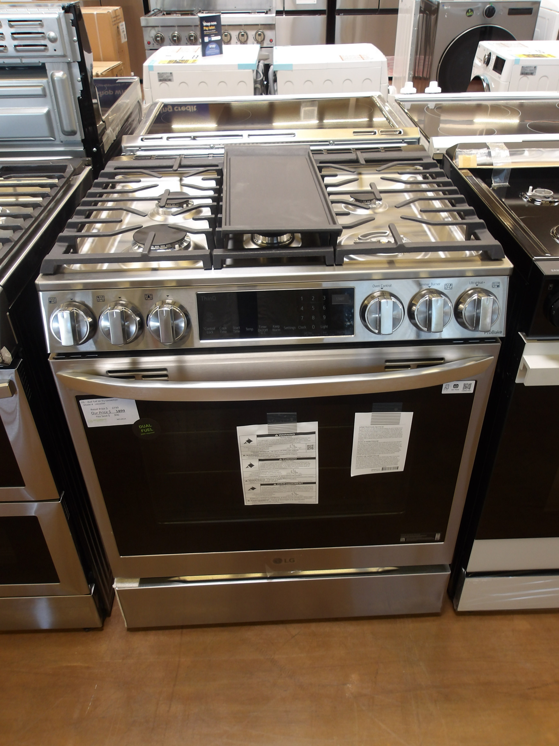 30" LG LSDL6336F Slide-In Dual Fuel Smart Range - Image 2